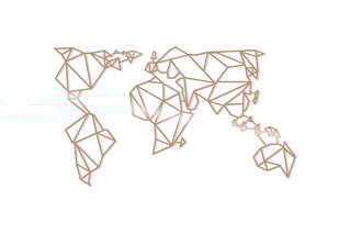 Décoration murale World Map 2 - 100 x 58 cm - Doré