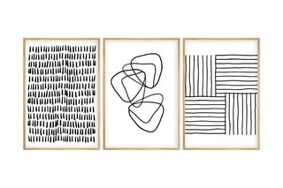 3 tableaux en bois massif Huhu239 - 50 x 35 cm
