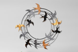 Décoration murale Spiral Flock 6 - 87 cm - Doré et noir