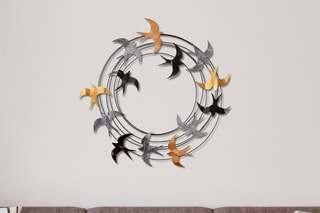 Décoration murale Spiral Flock 6 - 87 cm - Doré et noir