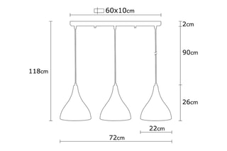 Suspension Berceste - Noir - 3 x 40 W