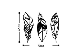 3 décorations murales Feather - 3 x (78 x 65) cm - Noir