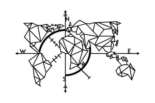 Décoration murale World Map - 111 x 74 cm - Noir