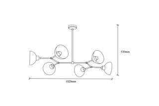Suspension Dram - Noir - 6 x 40 W
