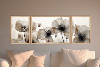 Triptyque Huhu305 - 50 x 35 cm / 70 x 50 cm