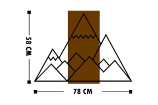 Décoration murale en noyer Mountain - 58 x 78 cm - Noir et naturel