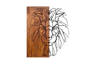 Décoration murale en bois King1 - 47,5 x 58 cm - Imitation noyer et noir
