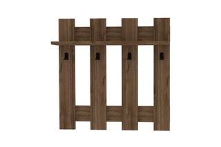 Support mural multifonction Carina - 70 x 70 x 18 cm - Imitation noyer