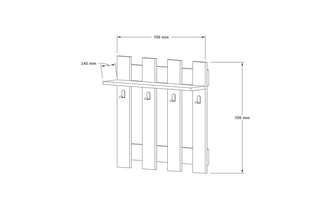 Support mural multifonction Carina - 70 x 70 x 18 cm - Imitation noyer