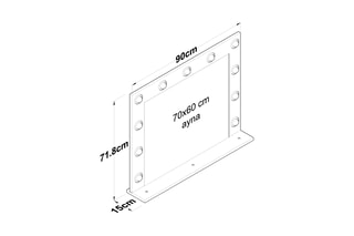 Miroir - 90 x 71,8 x 15 cm - Blanc