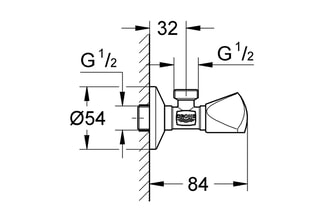 Torneira de canto 1/2” para lavatório 