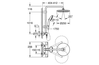 Ensemble de douche thermostatique Vitalio Start System