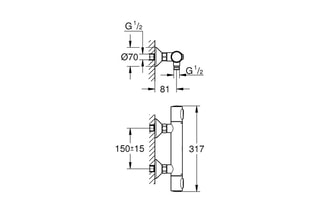 Torneira de duche de parede Precision Flow