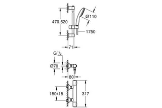 Mitigeur thermostatique et barre douche GROHE Quickfix