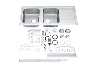 Evier inox 2 bacs
