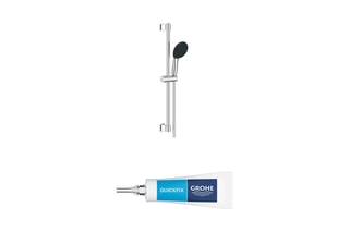 Barre de douche 1 jet - 60 cm et kit de collage QuickGlue - Set S