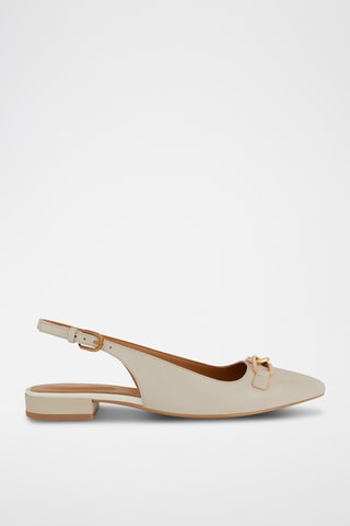 Ballerines en cuir Charyssa - Beige