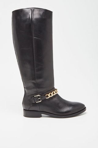 Bottes en cuir nappa Brogue - Noir