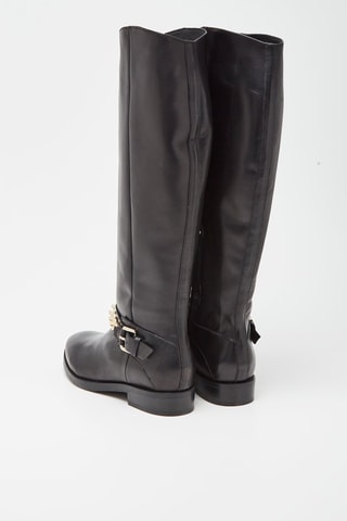 Bottes en cuir nappa Brogue - Noir