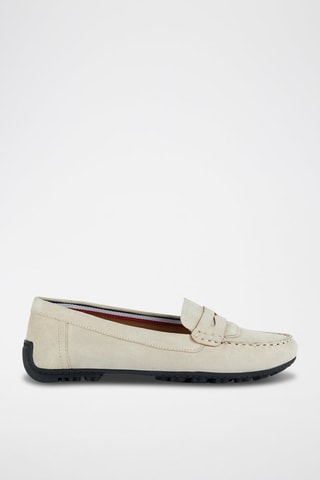 Mocassins en cuir de chèvre nubuck D Kosmopolis - Beige