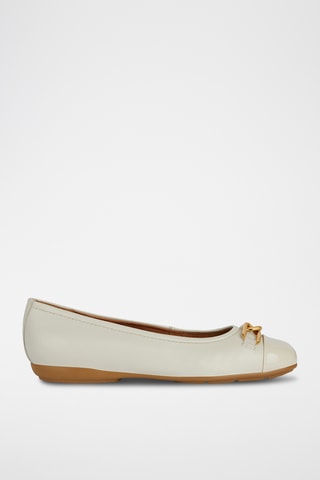 Ballerines vernies en cuir Annytah - Beige