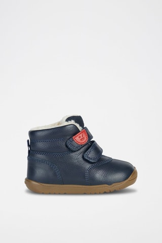 Bottines fourrées en cuir nappa et nubuck Macchia B. B - Bleu