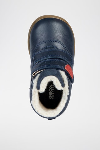 Bottines fourrées en cuir nappa et nubuck Macchia B. B - Bleu