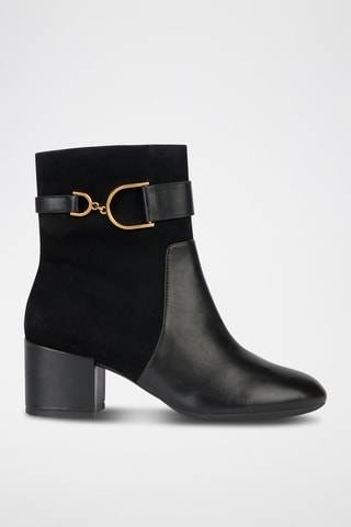 Bottines en cuir nappa de mouton et nubuck de chèvre Eleana B  - Noir