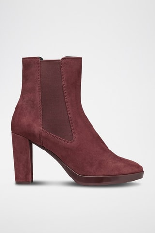 Bottines Chelsea en nubuck de chèvre Walk Pleasure 85 C  - Bordeaux