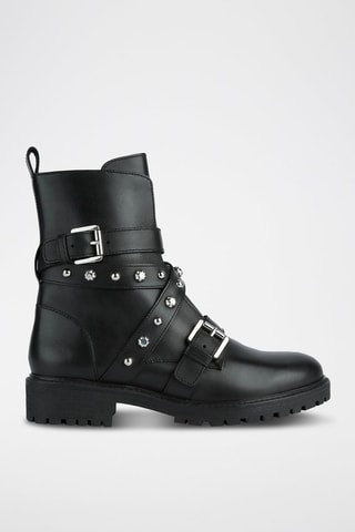 Bottines en cuir nappa Hoara - Noir