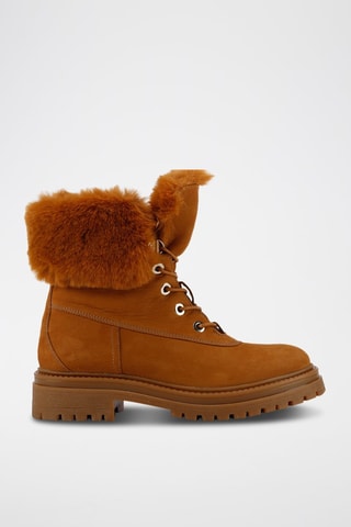 Bottines fourrées en cuir Iridea - Camel