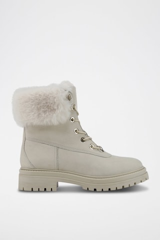 Bottines fourrées en cuir Iridea - Beige
