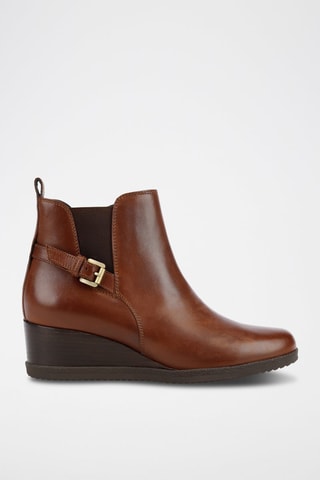 Bottines compensées en cuir nappa Wedge - Marron