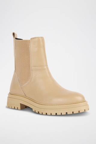 Bottines en cuir nappa Iridea - Beige