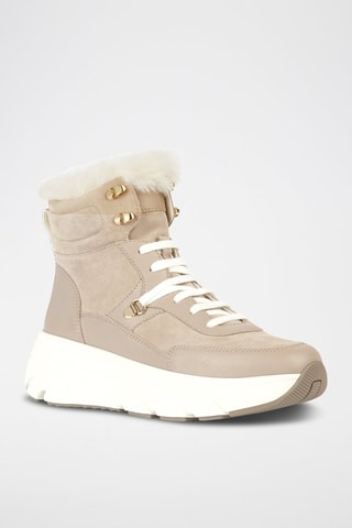 Bottines fourrées en cuir Diamanta - Beige