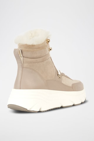 Bottines fourrées en cuir Diamanta - Beige