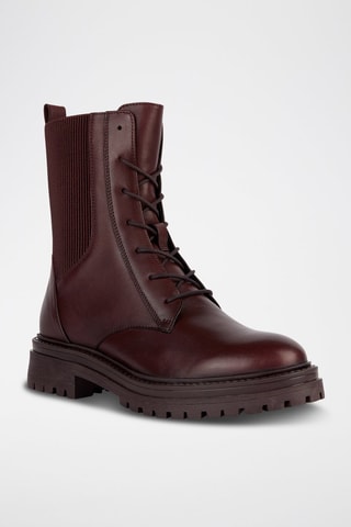 Bottines en cuir nappa Iridea N - Bordeaux