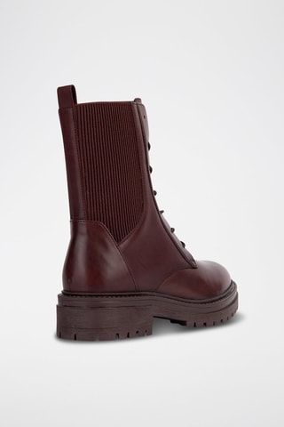 Bottines en cuir nappa Iridea N - Bordeaux