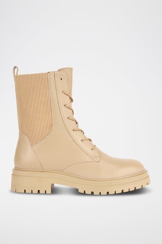 Bottines en cuir nappa Iridea - Beige