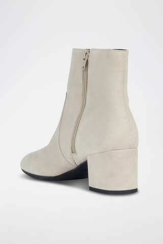 Bottines en cuir de chèvre nubuck Eleana - Ecru
