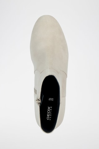 Bottines en cuir de chèvre nubuck Eleana - Ecru