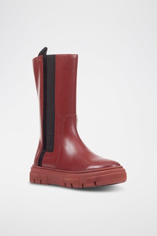 Bottines en cuir nappa Isotte - Rouge brique
