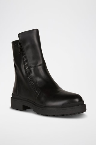 Bottines fourrées en cuir nappa Nevegal - Noir