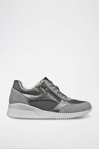 Baskets compensées en cuir Haleney - Gris