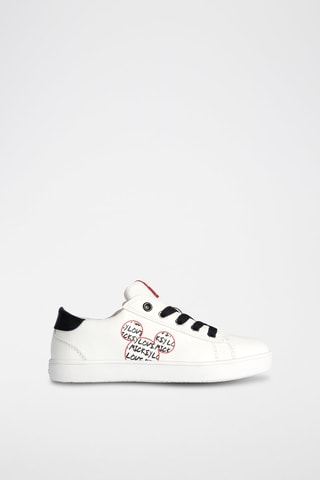 Baskets en cuir nappa Mickey Disney - Blanc