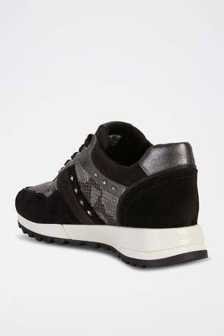 Baskets en cuir Tabelya - Noir et gris foncé