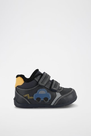 Baskets en laine - Noir et bleu