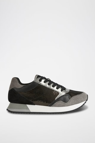 Baskets en cuir Doralea - Noir et gris foncé
