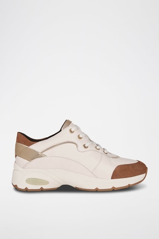 Baskets en cuir nappa et nubuck Alhour - Ecru