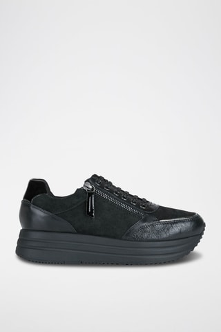 Baskets plateformes en nubuck Kency - Noir